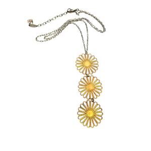 Sabika Long Two Tone Gold flower Pendant Necklace Summer 2019